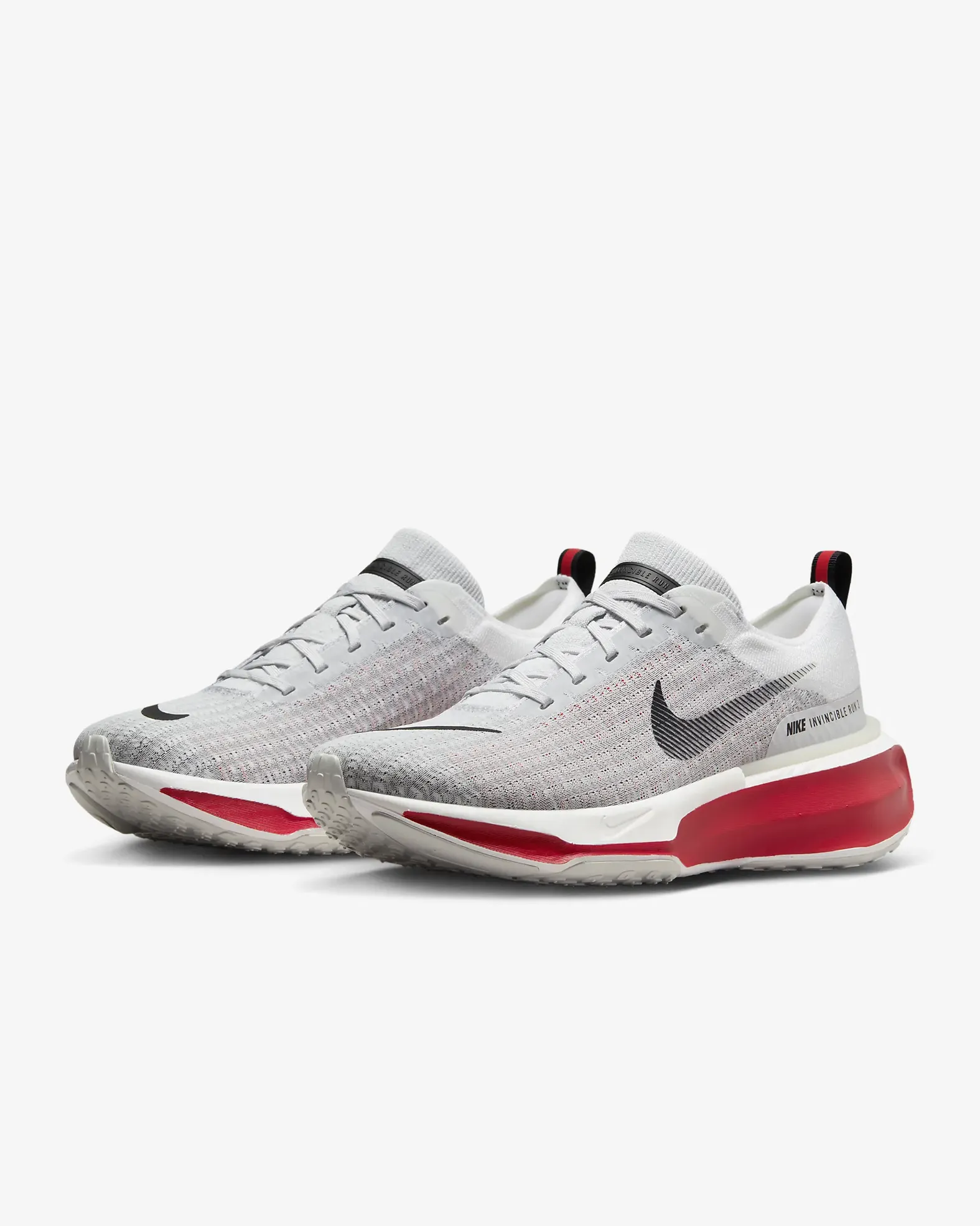 NIKE ZOOMX INVINCIBLE RUN 3 MENS WHITE/BLACKFIRE REDCEMENT GREY